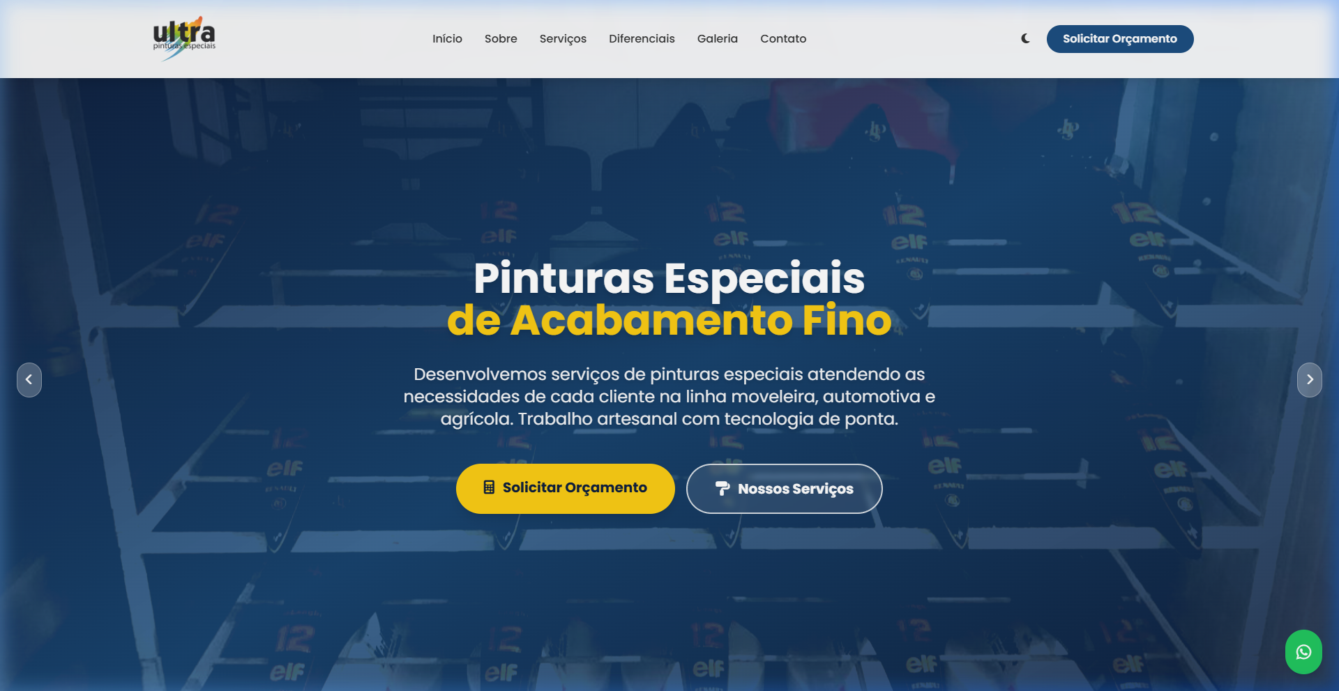 Ultra Pinturas Especiais - Preview do site